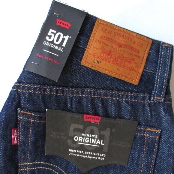 NWT Levi's 501 Original in Across A Plain High Rise Straight Leg Jeans 26 x 30 - Picture 6 of 9